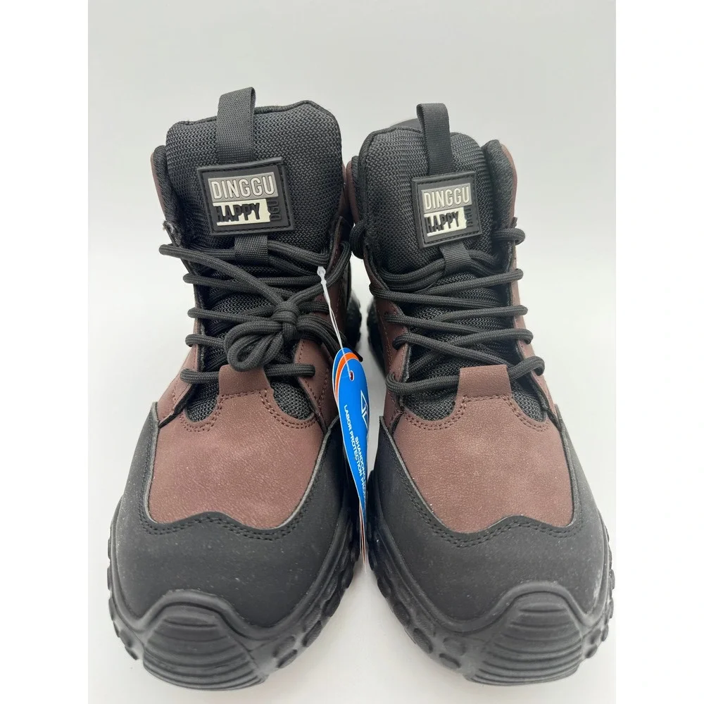 Dinggu Tappy Work Boots Brown Black‎ Men's Size 8 Lace Up Casual Hiking